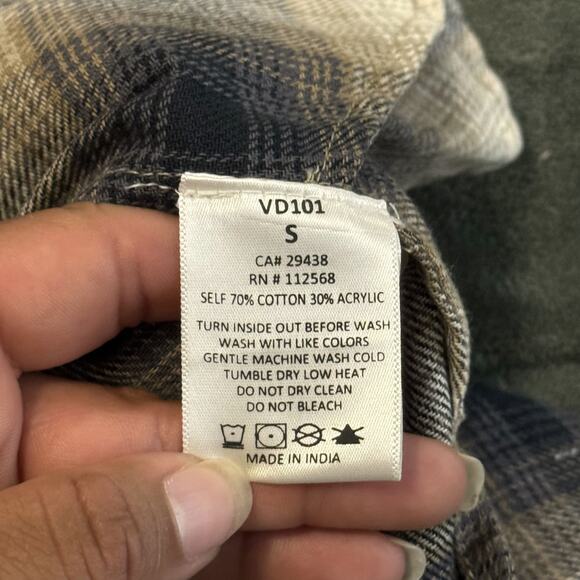 Miss Me Vintage Shirt Dress Women’s Small Brown Black Plaid Embroidered Beaded - Picture 5 of 11